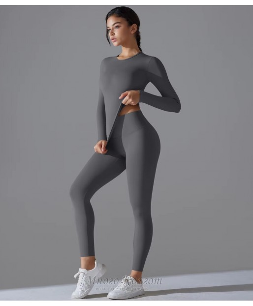 Бесшовный женский фитнес комплект Long sleeve top + Leggings model 67